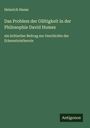 Heinrich Hasse: Das Problem der Gültigkeit in der Philosophie David Humes, Buch