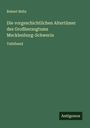 Robert Beltz: Die vorgeschichtlichen Altertümer des Großherzogtums Mecklenburg-Schwerin, Buch