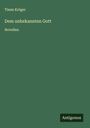 Timm Kröger: Dem unbekannten Gott, Buch