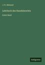 J. Fr. Behrend: Lehrbuch des Handelsrechts, Buch