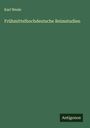 Karl Wesle: Frühmittelhochdeutsche Reimstudien, Buch