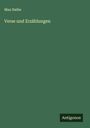 Max Halbe: Verse und Erzählungen, Buch