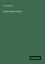 Anonymous: Notes About Notts, Buch