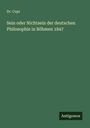 Cupr: Sein oder Nichtsein der deutschen Philosophie in Böhmen 1847, Buch