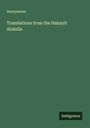 Anonymous: Translations from the Hakayit Abdulla, Buch