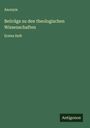 Anonym: Beiträge zu den theologischen Wissenschaften, Buch
