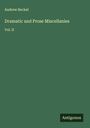 Andrew Becket: Dramatic and Prose Miscellanies, Buch
