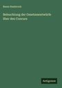 Baum Hambrook: Beleuchtung der Gesetzesentwürfe über den Concurs, Buch