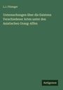 L. J. Fitzinger: Untersuchungen über die Existenz Verschiedener Arten unter den Asiatischen Orang-Affen, Buch