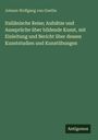 Johann Wolfgang von Goethe: Italiänische Reise; Aufsätze und Aussprüche über bildende Kunst, mit Einleitung und Bericht über dessen Kunststudien und Kunstübungen, Buch
