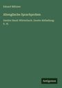 Eduard Mätzner: Altenglische Sprachproben, Buch