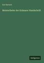 Karl Bartsch: Meisterlieder der Kolmarer Handschrift, Buch
