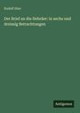 Rudolf Stier: Der Brief an die Hebräer: in sechs und dreissig Betrachtungen, Buch