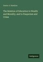 Titel: "The Relation of Education to Wealth and Morality, and to Pauperism and Crime" von Dexter A. Hawkins. Grüner Hintergrund.