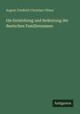 August Friedrich Christian Vilmar. Die Entstehung und Bedeutung der deutschen Familiennamen. Grüner Hintergrund.