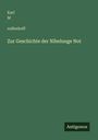 Text in blassgelb auf grünem Hintergrund: „Karl M eullenhoff, Zur Geschichte der Nibelunge Not“. Unten „Antigonos“.