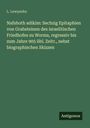 Titel: "Nafshoth adikim: Sechzig Epitaphien..." von L. Lewysohn. Verlag: Antigonos. Dunkelgrüner Hintergrund.