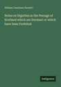Titel: "Notes on Dignities in the Peerage of Scotland which are Dormant or which have been Forfeited" von William Oxenham Hewlett. Unten rechts steht "Antigonos" auf einem dunkelgrünen Hintergrund.