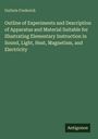 Grüner Hintergrund, Text: "Outline of Experiments... Instruction in Sound, Light, Heat, Magnetism, and Electricity".