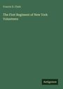 Oben links: "Francis D. Clark". Mitte: "The First Regiment of New York Volunteers". Unten rechts: "Antigonos". Grüner Hintergrund.