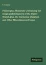 Buchtitel: "Philosophia Musarum" von T. Forster. Unten rechts "Antigonos". Grüner Hintergrund.