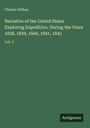 Text über die US-Expedition 1838–1842 von Charles Wilkes. Grüner Hintergrund. Hinweis auf Volumen V und Antigonos.