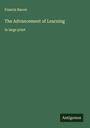 Francis Bacon: The Advancement of Learning, Buch
