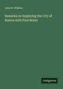 John H. Wilkins: Remarks on Supplying the City of Boston with Pure Water, Buch