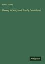 John L. Carey: Slavery in Maryland Briefly Considered, Buch