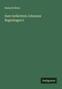 Heinrich Rinn: Zum Gedächtnis Johannes Bugenhagen's, Buch