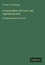 W. Pfeil: Kritische Blätter für Forst- und Jagdwissenschaft, Buch