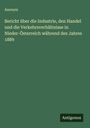 Anonym: Bericht über die Industrie, den Handel und die Verkehrsverhältnisse in Nieder-Österreich während des Jahres 1889, Buch