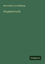 Max Freiherr Von Waldberg: Die galante Lyrik, Buch