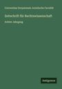 Universitas Dorpatensis Juristische Facultät: Zeitschrift für Rechtswissenschaft, Buch