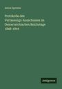 Anton Sprinter: Protokolle des Verfassungs-Ausschusses im Oesterreichischen Reichstage 1848-1849, Buch