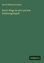 Moritz Wilhelm Drobisch: Kant's Dinge an sich und sein Erfahrungsbegriff, Buch