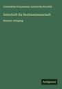 Universitas Dorpatensis Juristische Facultät: Zeitschrift für Rechtswissenschaft, Buch