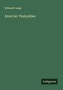 Edmund Lange: Kleon bei Thukydides, Buch