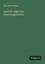 Alexander Büchner: Abriß der englischen Litteraturgeschichte, Buch