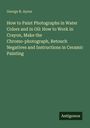 George B. Ayres: How to Paint Photographs in Water Colors and in Oil: How to Work in Crayon, Make the Chromo-photograph, Retouch Negatives and Instructions in Ceramic Painting, Buch