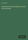 H. Schröder: Jahresbericht des Mannheimer Vereins für Naturkunde, Buch