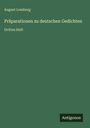 August Lomberg: Präparationen zu deutschen Gedichten, Buch