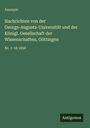 Anonym: Nachrichten von der Georgs-Augusts-Universität und der Königl. Gesellschaft der Wissenschaften, Göttingen, Buch