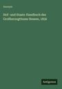 Anonym: Hof- und Staats-Handbuch des Großherzogthums Hessen, 1856, Buch