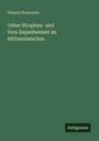 Eduard Stramwitz: Ueber Strophen- und Vers-Enjambement im Altfranzösischen, Buch