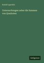 Rudolf Lipschitz: Untersuchungen ueber die Summen von Quadraten, Buch