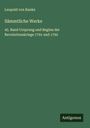 Leopold von Ranke: Sämmtliche Werke, Buch