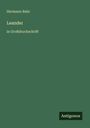 Hermann Bahr: Leander, Buch