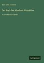 Karl Emil Franzos: Der Bart des Abraham Weinkäfer, Buch