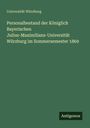 Grüner Hintergrund, Text: "Universität Würzburg, Personalbestand... Sommersemester 1869", unten rechts "Antigonos".
